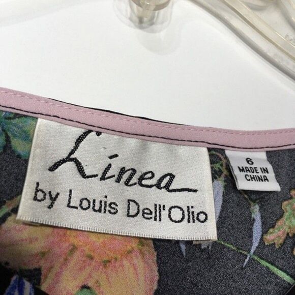Linea by Louis DELL’OLIO Floral Boatneck blouse 6 Artsy Art to wear Abstract - Picture 13 of 16